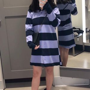 Purple Black Striped Dress